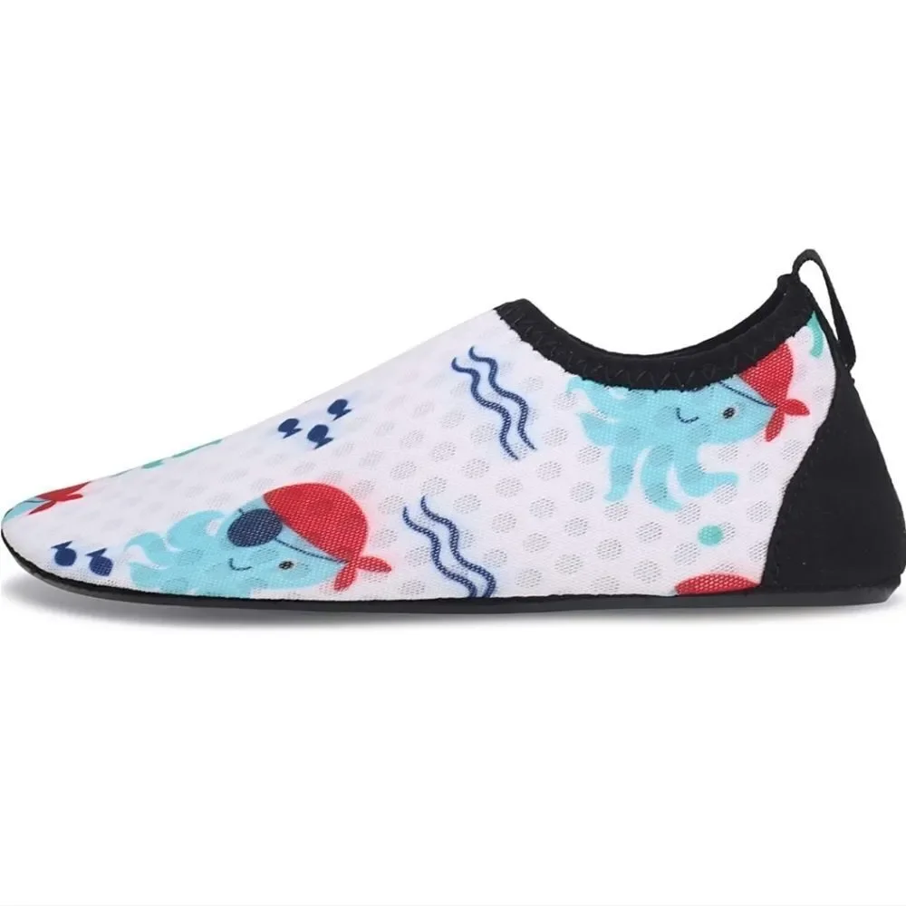 🏖 Summer Sand Swim Surf Aerobics Water Shoes for Kids Boys Girls White Octopus